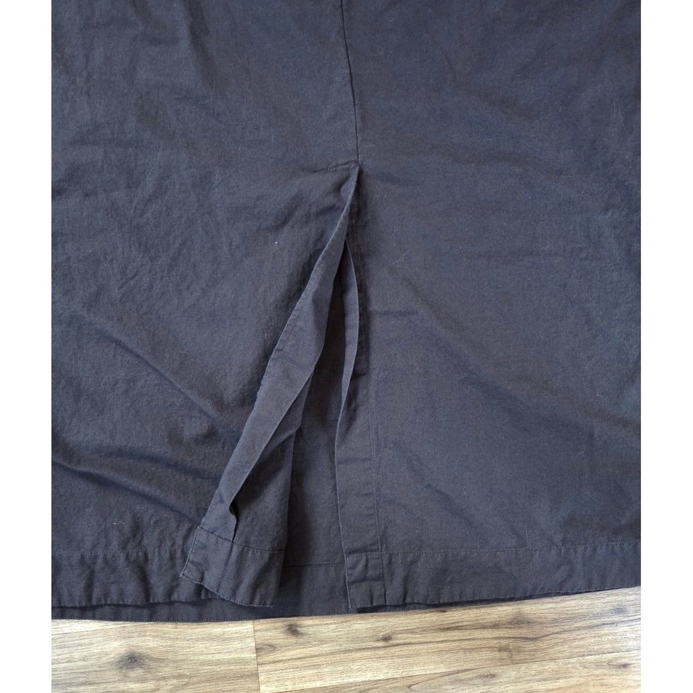 Pact Organic Cotton Linen Maxi Dress Womens L Black Square Neck Boho Minimalist - Picture 7 of 12